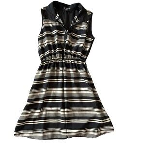 Striped Sleeveless Mini Dress - Size M